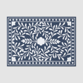 Marineblauw Traditioneel Bot Inleg Decoupage Papie Tissuepapier