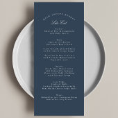 Marineblauw Traditionele Kalligrafie Formele Bruil Menu