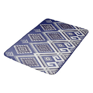 Marineblauw Tribal Motief Oppervlaktestructuur Badmat
