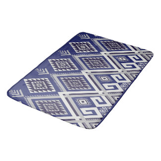 Marineblauw Tribal Motief Oppervlaktestructuur Badmat