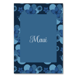 Marineblauw Tropisch Thema Trouwtafel Nummer Kaart