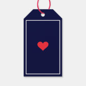 Marineblauw Trouw Chic Script Rode Hart Dank Je We Cadeaulabel (Achterkant)