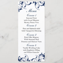 marineblauw trouwmenu