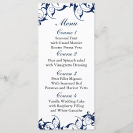 marineblauw trouwmenu menu