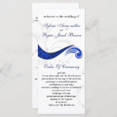 "marineblauw" Trouwprogramma Programmakaart (Voorkant / Achterkant)