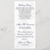 "marineblauw" Trouwprogramma Programmakaart (Achterkant)