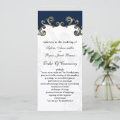 "marineblauw" Trouwprogramma Programmakaart (Staand voorkant)