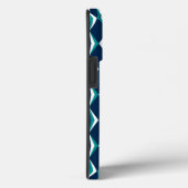 Marineblauw, Turquoise & Witte Diamanten Case-Mate iPhone Case (Achterkant / Rechts)