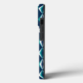 Marineblauw, Turquoise & Witte Diamanten Case-Mate iPhone Case (Achterkant / Links)