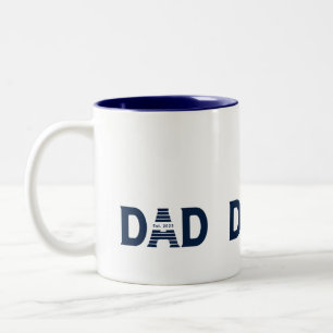 Marineblauw Vader Opgericht Nieuwe Vader Cadeau Tweekleurige Koffiemok