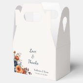 Marineblauw verbrand Sinaasappel Bloemenbruiloft Bedankdoosjes (Geopend)