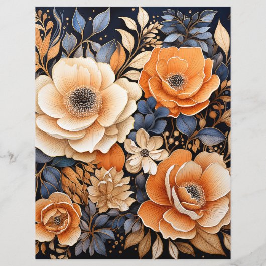 Marineblauw, Verbrand Sinaasappel & Champagne Bloe (Achterkant)