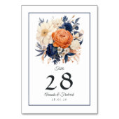 Marineblauw, Verbrand Sinaasappel & Champagne Bloe Kaart (Voorkant)