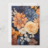 Marineblauw, Verbrand Sinaasappel & Champagne Bloe Kaart (Achterkant)