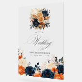 Marineblauw, verbrand Sinaasappel en champagne bru Acryl Bord (Hoek)