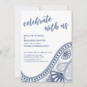 Marineblauw Vier het met ons mee Paisley alleen on Kaart (Voorkant)