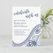 Marineblauw Vier het met ons mee Paisley alleen on Kaart (Staand voorkant)