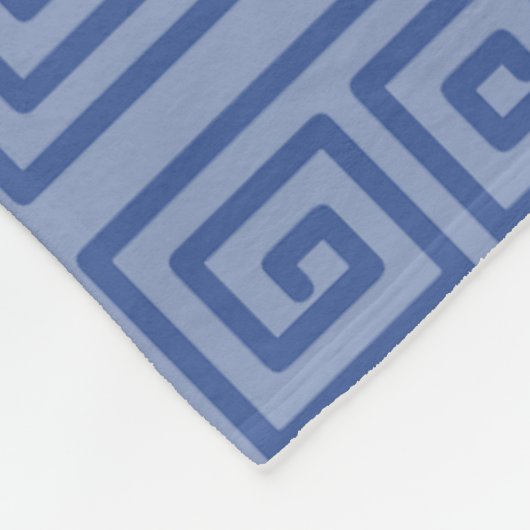 Marineblauw vierkant labyrint klassiek Grieks patr Fleece Deken (Hoek)