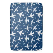 marineblauw Vliegtuig Badmat (Voorkant Verticaal)