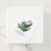 Marineblauw Vogel en Kroon Bedankjes Labels (In situ)