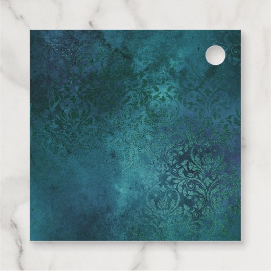 Marineblauw  Vogel en Kroon Bedankjes Labels (Achterkant)