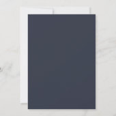 marineblauw-vogellijn Kunstmonogram bruiloft Kaart (Achterkant)
