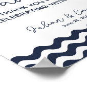 marineblauw voor het nautische trouwbord poster (Hoek)