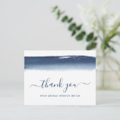 Marineblauw voor zakelijke Waterverf Hartelijk dan Briefkaart (Staand voorkant)