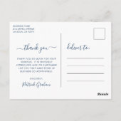 Marineblauw voor zakelijke Waterverf Hartelijk dan Briefkaart (Achterkant)