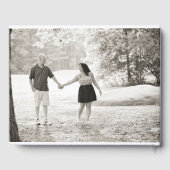 Marineblauw Waterverf Cape Cod Kaart Bruiloft Gastenboek (Achterkant)