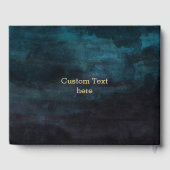 Marineblauw Waterverf & Gouden Bruiloft Monogram Gastenboek (Achterkant)