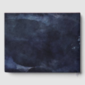 Marineblauw Waterverf & Roos Gouden Bruiloft Monog Gastenboek (Achterkant)