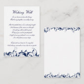 marineblauw wenskaarten informatiekaartje (Voorkant / Achterkant)