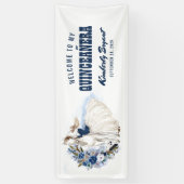 Marineblauw Western Quinceanera 15e geboortedag Spandoek (Verticaal)