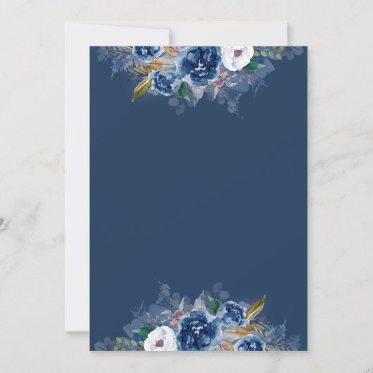 Marineblauw Western Quinceañera - 15e Verjaardag Kaart (Achterkant)