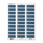 Marineblauw Whimsical Speelse Kerstboom Script Etiket (Full Sheet)