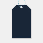 Marineblauw Wildflower Bruiloft Cadeau Labels Cadeaulabel (Achterkant)