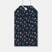 Marineblauw Wildflower Bruiloft Cadeau Labels Cadeaulabel (Achterkant)
