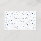 Marineblauw wildflower bruiloft Flat Place Card Plaatskaartje (Achterkant)
