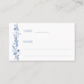 Marineblauw wildflower bruiloft Flat Place Card Plaatskaartje (Voorkant)