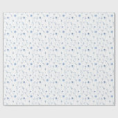 Marineblauw wildflower floral wrapping papier (Vlak)