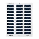 Marineblauw Wildflower Retouradres Label (Full Sheet)