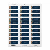 Marineblauw winter retouradreslabel etiket (Full Sheet)