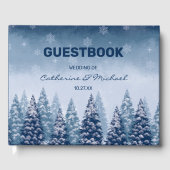 Marineblauw Winter Wonderland Denn Christmas Bruil Gastenboek (Voorkant)