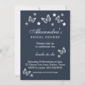 Marineblauw wit Daisy Butterfly Vrijgezellenfeest Kaart (Voorkant)