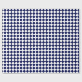 Marineblauw / wit diamantpatroon Eenvoudige mannel Cadeaupapier (Vlak)