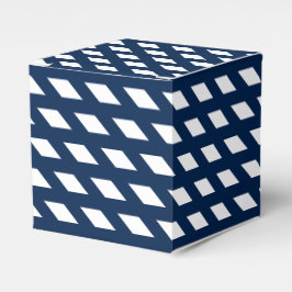 Marineblauw wit diamantpatroon geschenk bedankdoosjes