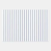 Marineblauw Wit Dunne Strepen Initiaal Monogram Inpakpapier Vel (Voorkant 3)