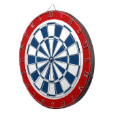 marineblauw, wit en rood dartbord (Voorkant Rechts)
