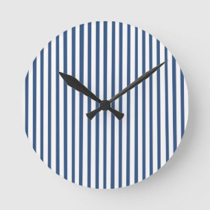 Marineblauw Wit Gestreept Patroon Ronde Klok